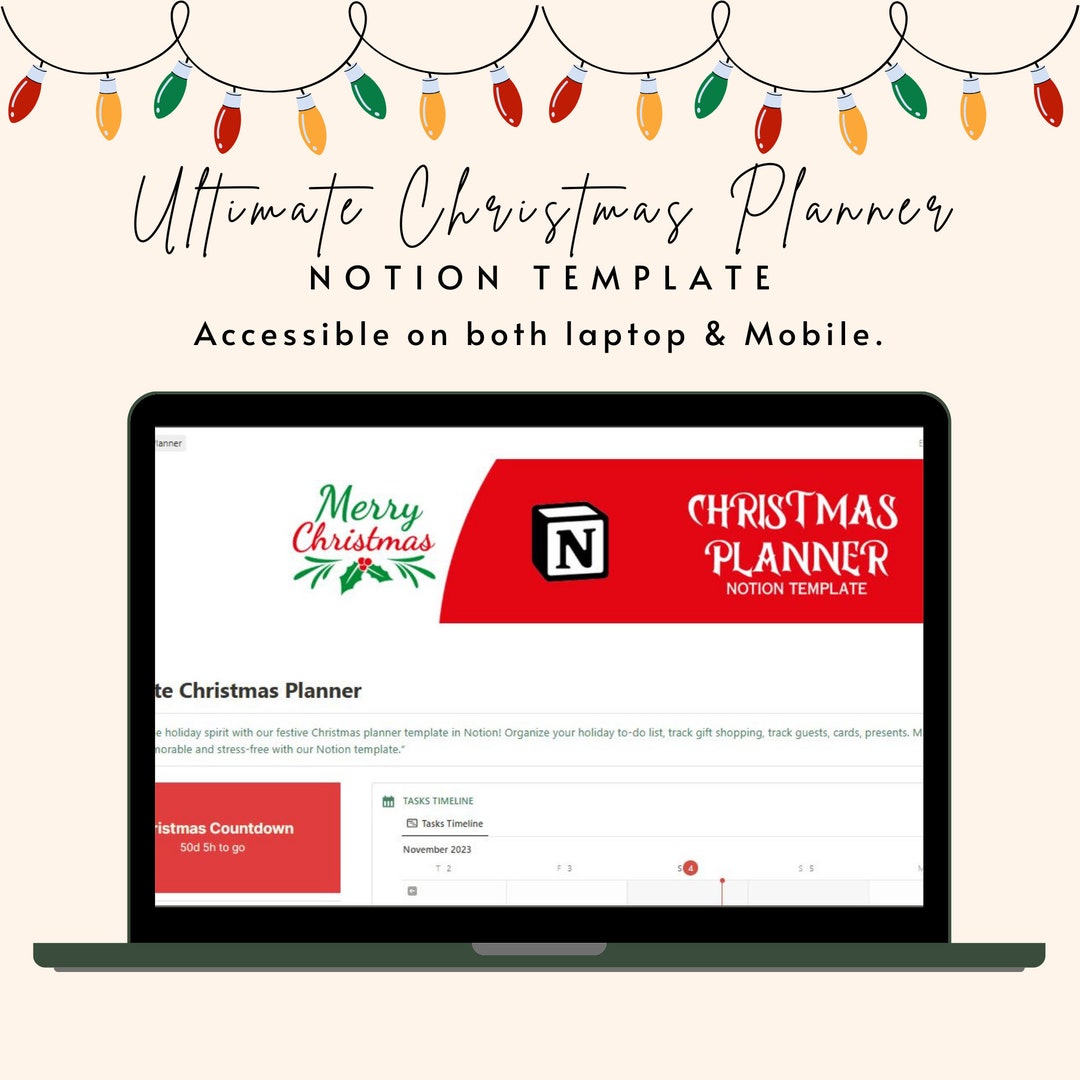 Christmas Planner Notion Notion Christmas Planner Holiday Etsy