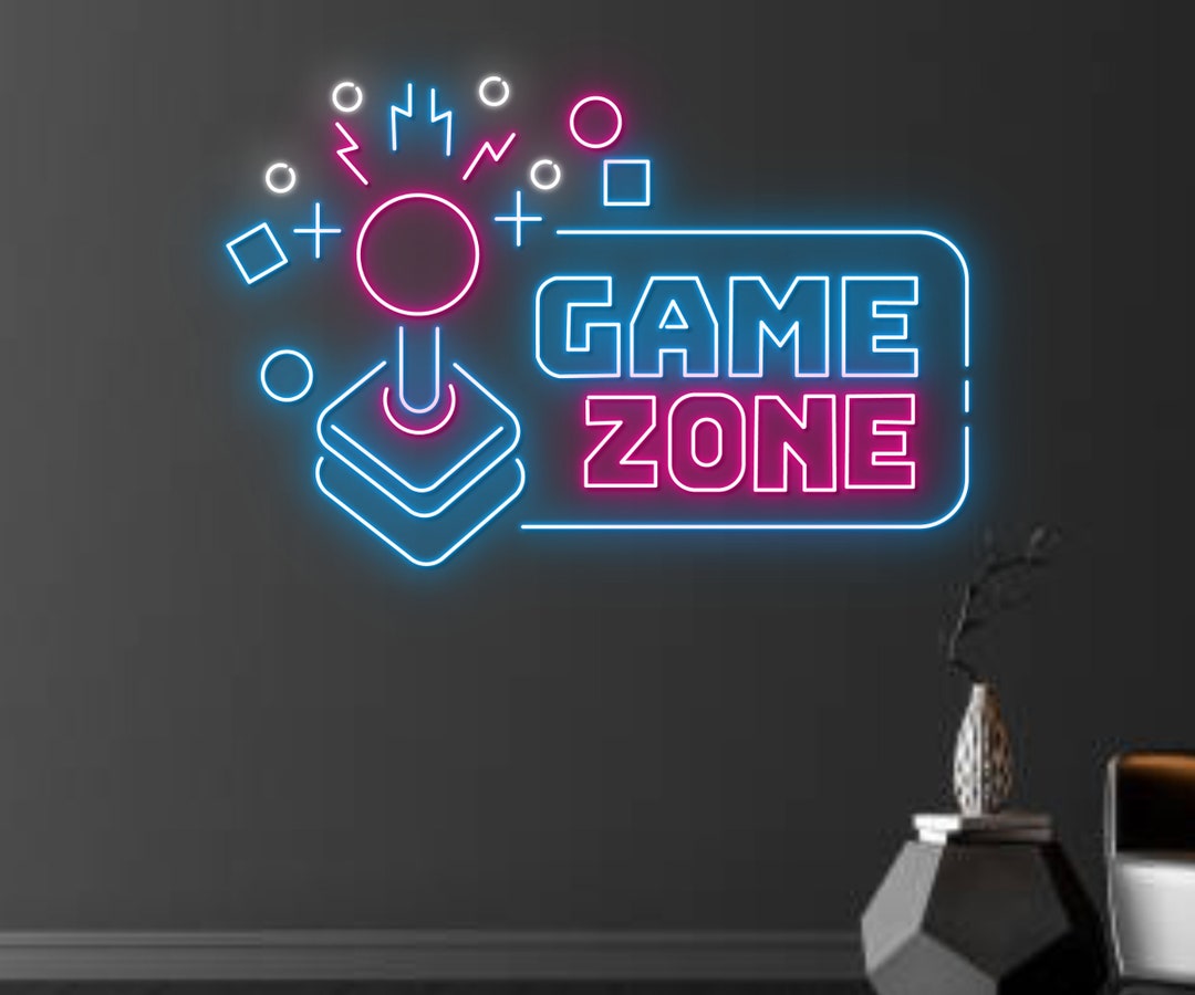 Game Zone Neon Sign Board Game Led Sign Game Player Led Etsy