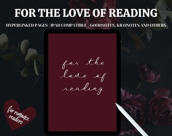 Diario de lectura romántica / Rastreador de libros / Rastreador de lectura para lectores de novelas románticas / GoodNotes para iPad / PDF / Modo oscuro Spicy Books / Día de San Valentín
