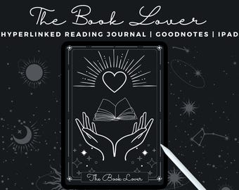 Diario para amantes de la lectura / Registro interactivo de lectura en PDF / Registro digital de lectura para amantes de la lectura / GoodNotes, compatible con iPad / Modo oscuro