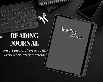 Dark Mode Lese-Tracker PDF | Interaktiver Buch Tracker | Digitales Lesetagebuch für Buchliebhaber | GoodNotes, iPad Kompatibel