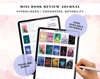 Mini registro de reseñas de libros morado/registro de lectura digital (PDF)
