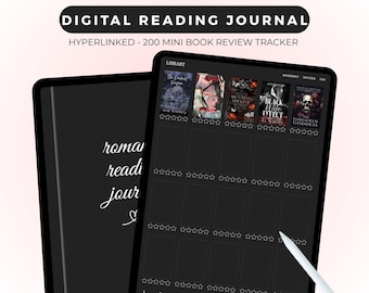 Dark Mode Romanze Buch Tracker | 200 Mini Bewertungen