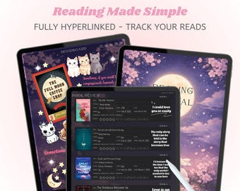 Minidiario de reseñas de libros/seguimiento de lectura, 200 páginas, estética oscura (descarga digital)