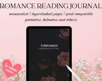 Diario digital estético de novelas románticas en formato PDF (modo oscuro) / Rastreador de lectura para lectores de novelas románticas / GoodNotes para iPad / Libros picantes en modo oscuro