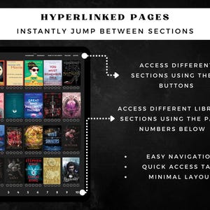 May include: A digital library interface on a tablet, showcasing book covers with titles like "Morrie" and "Great and Precious Things." The screen displays navigation options: buttons and page numbers for easy access.