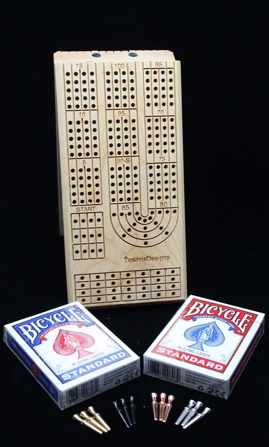 Cribbage Basic Set Foldable Travel Wooden Cribbage Game Set Traditional Foldable Cribbage ...