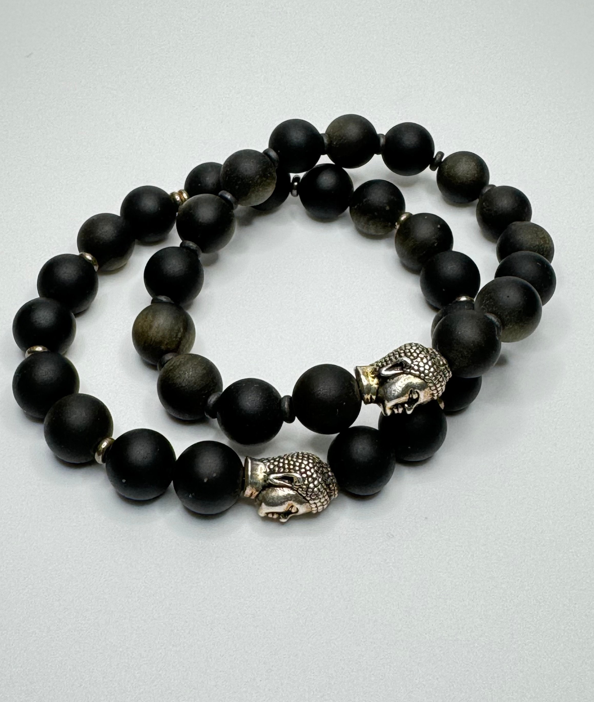 黒曜石と仏陀のブレスレット - Etsy 日本