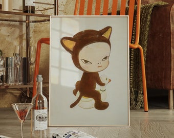 奈良美智 - 宇宙少女（目を開けて）アートプリント - Etsy 日本