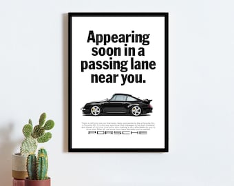 Porsche 911 "Überholspur" Poster