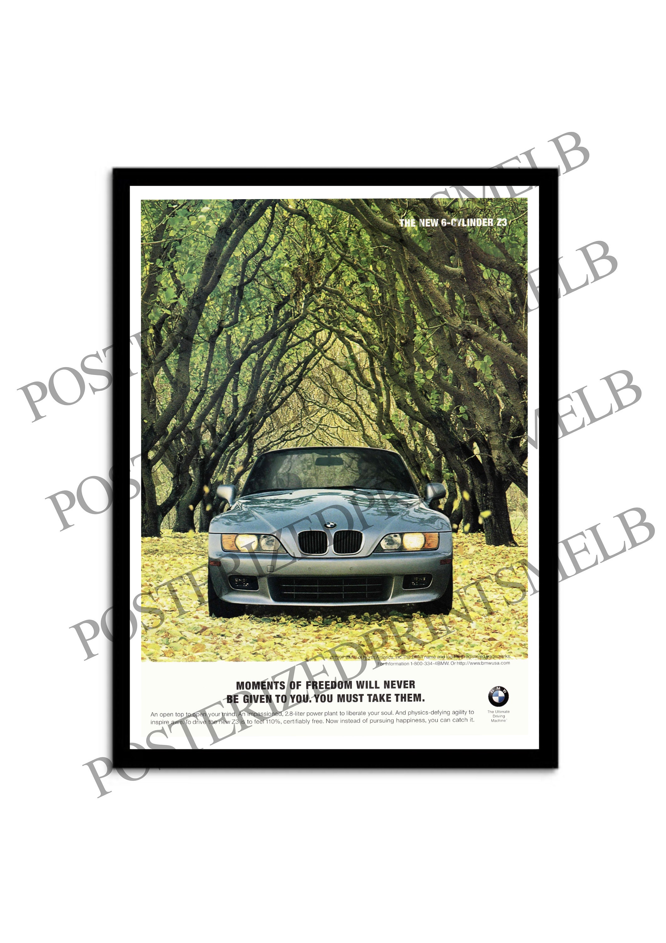 BMW Z3 Vintage Advertisement Poster - Etsy