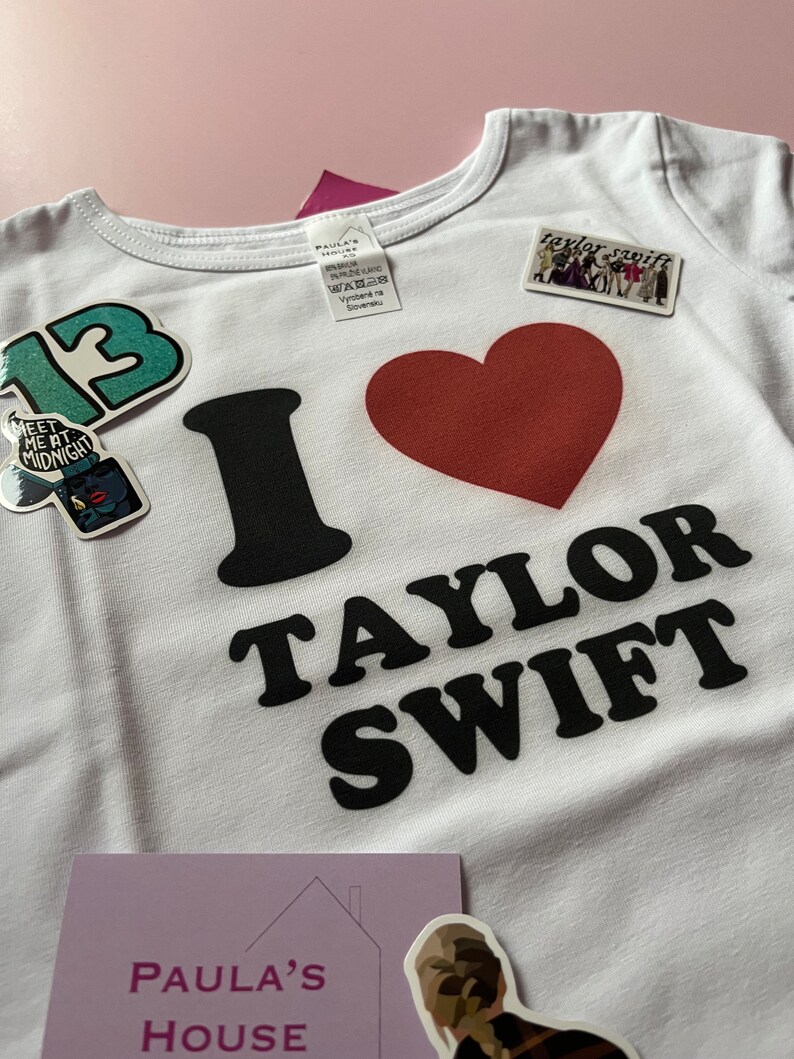 T-shirt Taylor inspired, the eras tour inspired, swiftie, good quality, fan merch, baby tee, taylor baby tee, trendy top, i love taylor image 6