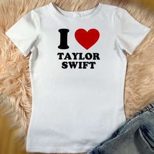 T-shirt Taylor inspired, the eras tour inspired, swiftie, good quality, fan merch, baby tee, taylor baby tee, trendy top, i love taylor image 5
