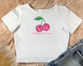 Crop Top Taylor Mirrorball, Folklore, Swiftie, The Eras Tour, Fan-Merch, Crop Top, Baby-T-Shirt, bedrucktes T-Shirt, übergroßes T-Shirt, rosa Top