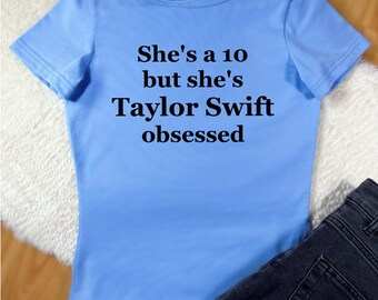 T-shirt swiftie, Taylor inspired, fan merch, the eras tour inspired, taylor baby tee, trendy top, Swift, Taylor, blue top, blue t-shirt