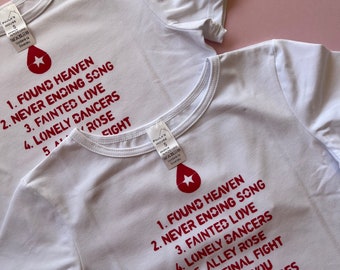 Conan Tracklist Found Heaven, Crop top, Found Heaven, Tracklist Conan t-shirt