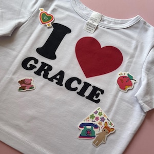 Gracie Abrams crop top, oversized t-shirt, The secret of us tour, weenies, Gracie The secret of us, fangirl, fanmerch, I love Gracie top,y2k