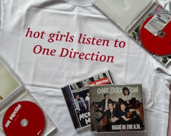 Übergroßes Grafik-T-Shirt, heiße Mädchen hören One Direction