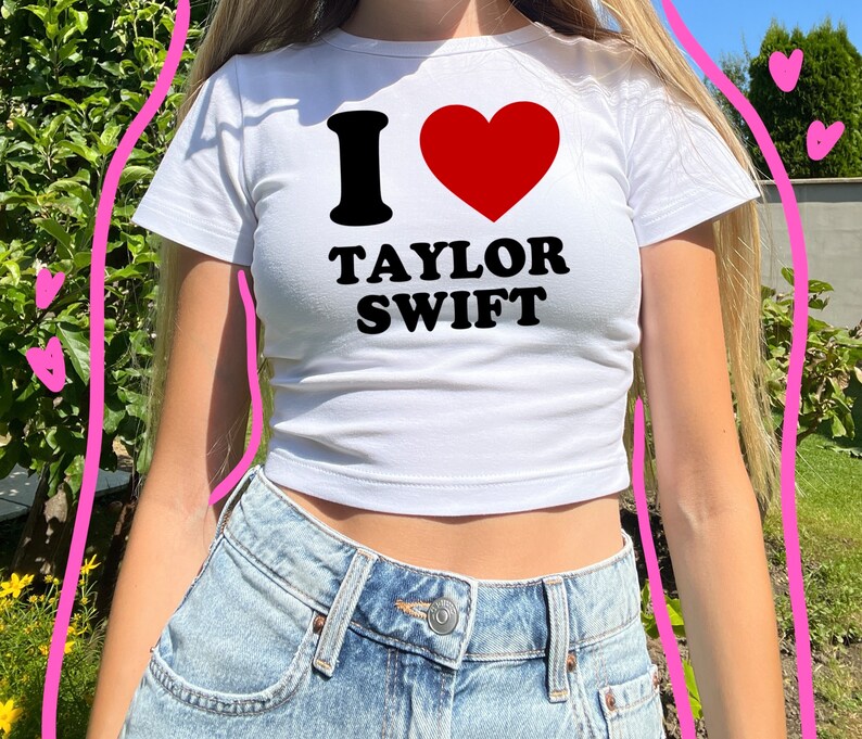 T-shirt Taylor inspired, the eras tour inspired, swiftie, good quality, fan merch, baby tee, taylor baby tee, trendy top, i love taylor image 4