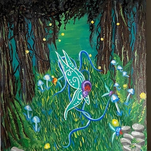 Hermit crab Fairy  Acrylic Painting gift