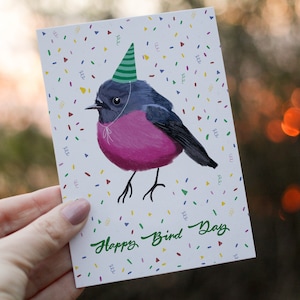 Handmade Birthday Card, Birthday Bird Card,  Printable Bird Card, Birthday Cards, PDF Card, DIGITAL DOWNLOAD
