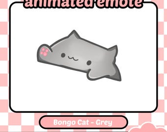 ANIMATED Bongo Cat Emote - Twitch Kick Youtube Discord Cat Twitch Emote Animated Twitch Emotes Grey Cat Emotes Bongo Kitten Grey Bongo Cat