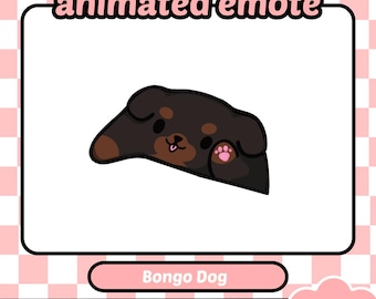 ANIMATED Bongo Dog Emote - Twitch Kick Youtube Discord Dog Twitch Emote Animated Emotes Dog Emotes Black and Brown Dog Rottweiler Emotes