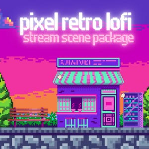 Pixel Retro Lofi-pakket met geanimeerde streamscènes | Retro Lofi geanimeerde stream Retro pixelart Lofi Stream-overlays | YouTube-kick op Twitch