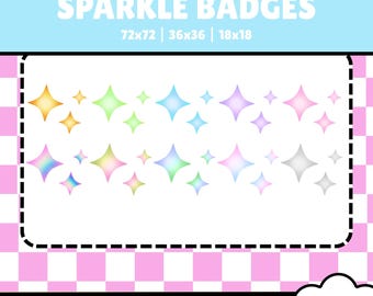 10 Sparkle Badges Bit Badges Sub Badges Badge Flair for Twitch Youtube Discord Kick | Twinkle Sub Badges Star Badges Twinkle Badges