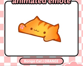 ANIMATED Orange Bongo Cat Emote - Twitch Kick Youtube Discord Bongo Cat Emote Animated Twitch Emotes Cat Bongo Orange Cat Ginger Cat
