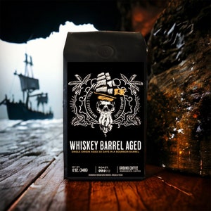 Whiskey Barrel Aged Coffee, Whiskey Coffee, Rum Barrel Coffee, Coffee gift, Aged Coffee Ground, Freshly Roasted Coffee beans, gift under 30