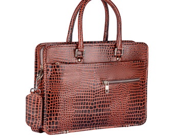 Unisex Fashionable Leather Laptop Bag for Men and Women, Unisex Stylish Leather Laptop Bag, Office bag for Laptop size upto 16.1 Inch.