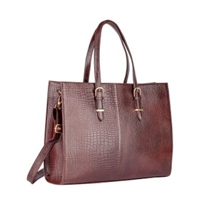 Leder Tragetasche, Ledertasche, Ledertasche für 14/15.6/16.1 inch Laptop, Bürotasche für Frauen