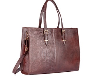 Leather Laptop Tote Bag for Women, Leather office Bag for Women, Bag for 14/15.6/16.1 inch Laptop for Women, Office Bag for women.