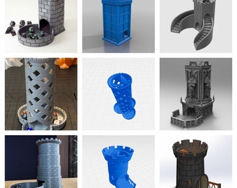 Dice Tower Variety Bundle / File di stampa 3D STL / 7 torri di dadi incluse / Modelli 3D