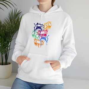 Colorful Gaming Controllers Design on Heavy Blend Hooded Sweatshirt Hoodie for Gamers Gift for Him Gift For Her