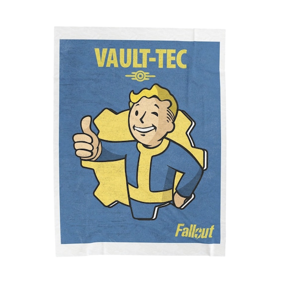 Vault Boy Fallout Plush Blanket in Multiple Sizes for Gamers Cozy