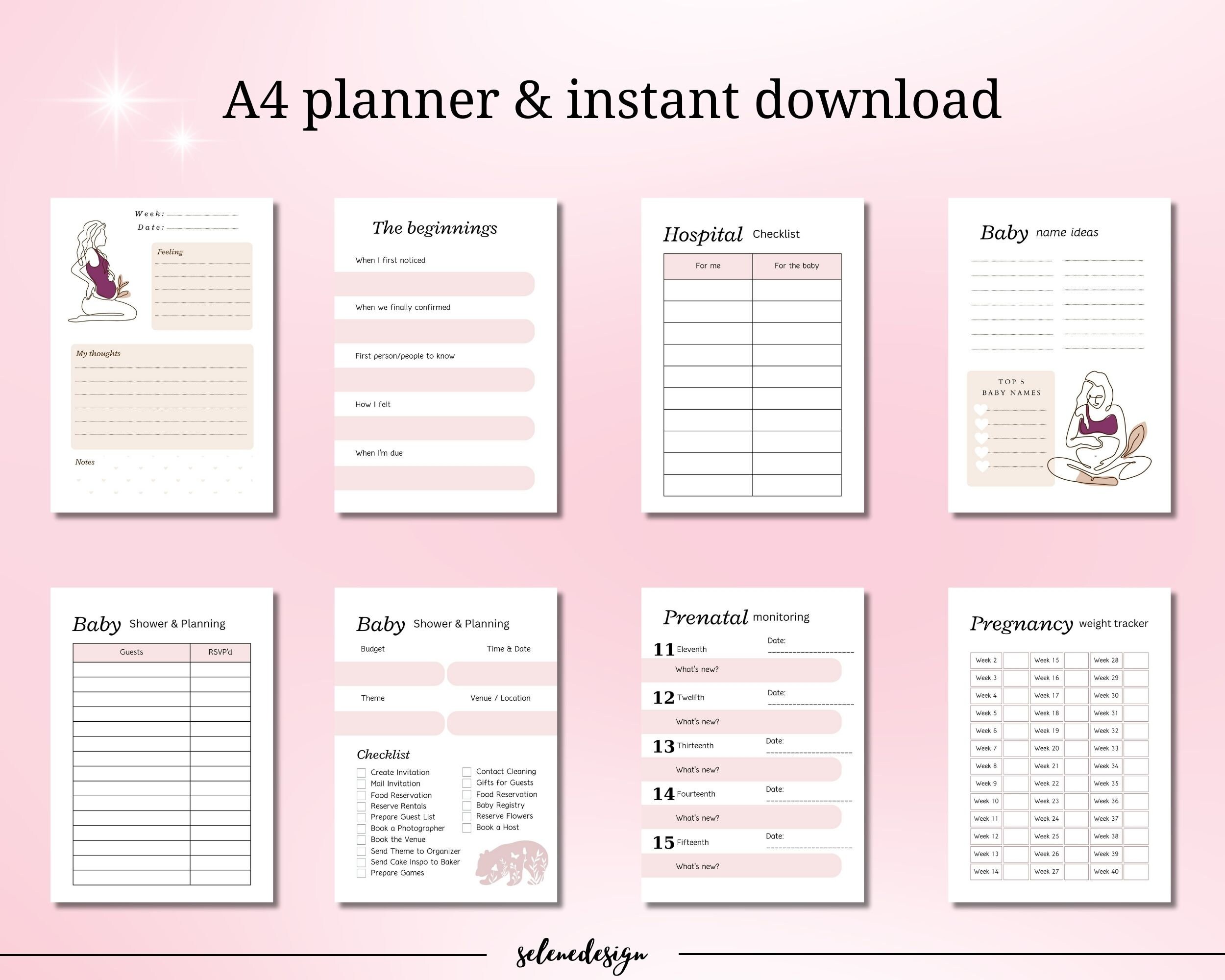 Pregnancy Planner Printable Pregnancy Journal Printable Pregnancy ...