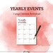 Yearly Event Printable Yearly Events Planner Yearly Events Calendar ...