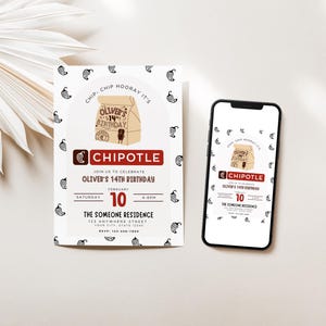 Chipotle ANY AGE Birthday | Chipotle Birthday Party | Editable Birthday Party Invite | Guacamole Birthday Party | Chips and Gauc Birthday