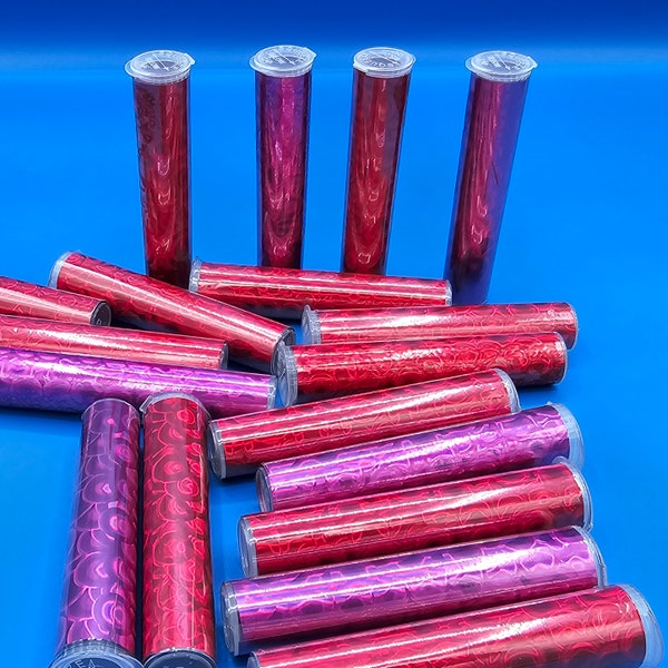 Holographic, Pop-Top Tubes, Red,Pink,Smell-Proof,Child-Resistant,Cigarette,PreRoll,Water-Resistant, Smoke Storage,Shiny,Unique,Stylish