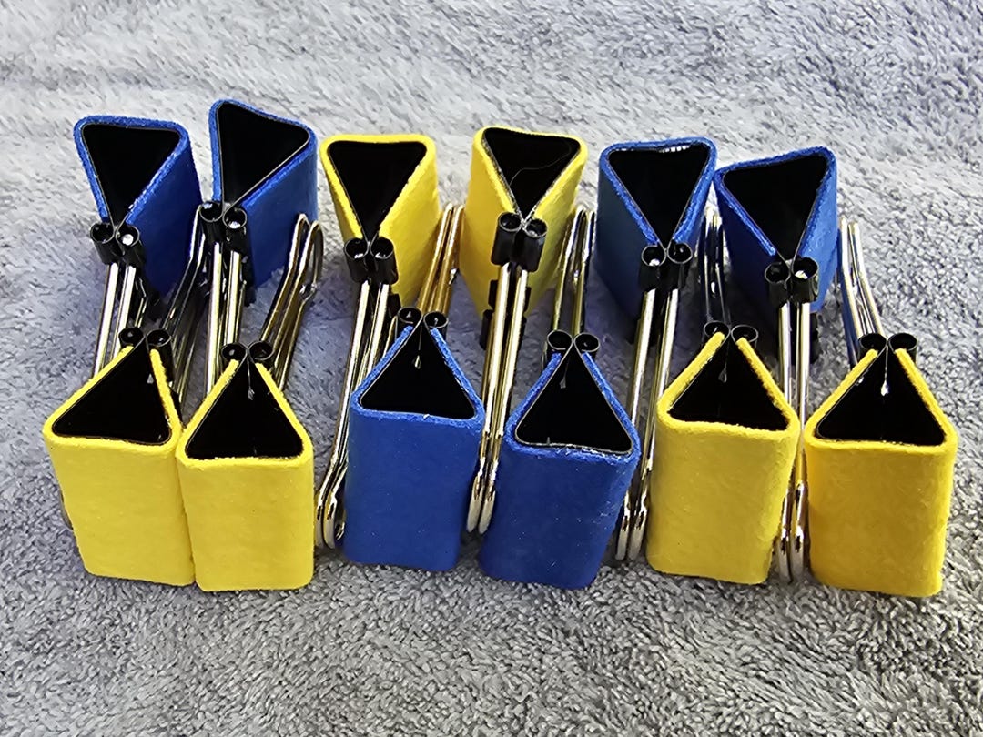 12 Suede Texture Binder Clips. Upholstery-covered. Golden Yellow and ...