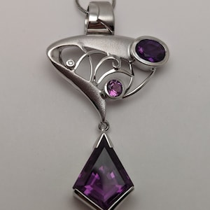 Amethyst Contemporary Necklace Slide