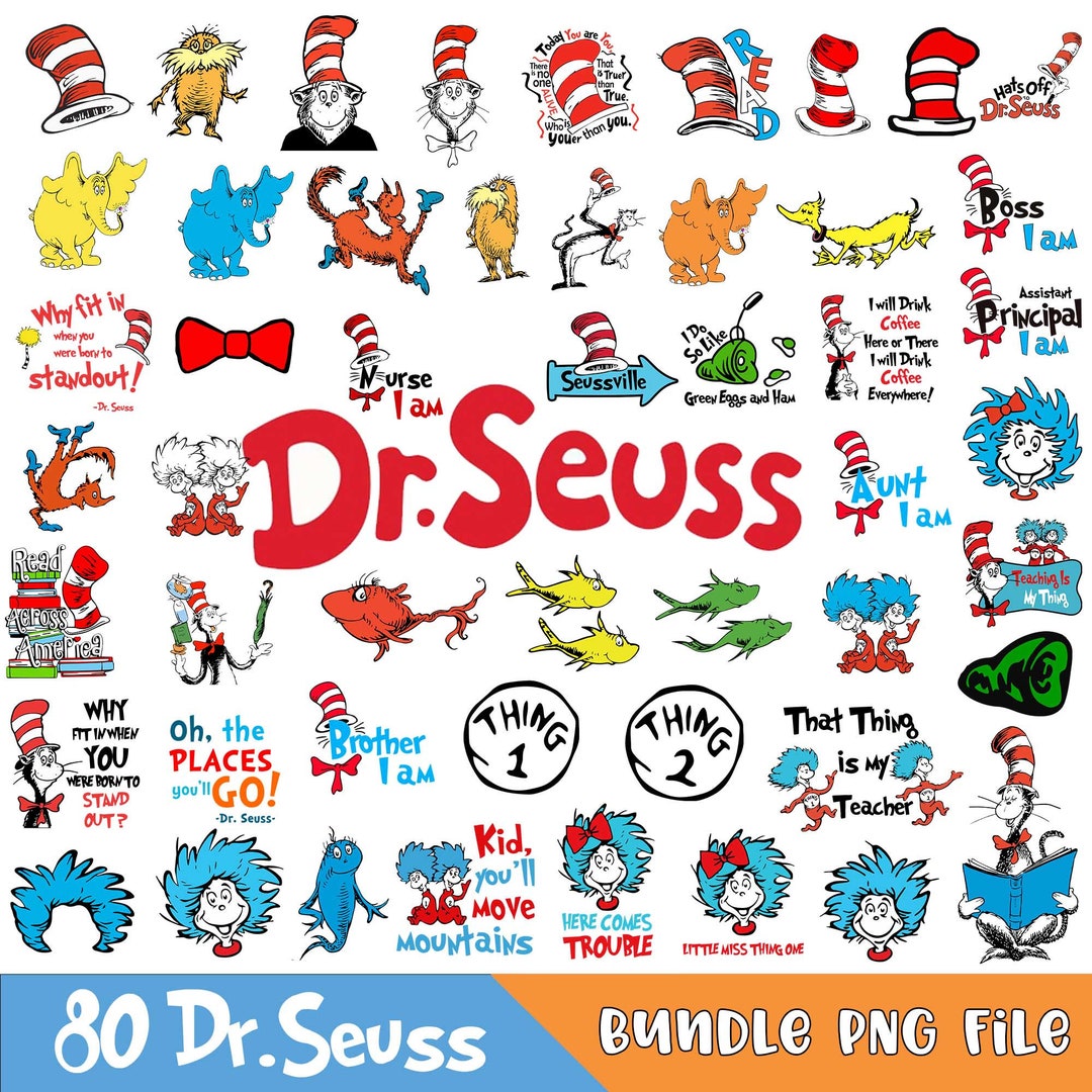 Bundle Dr Suess Svg Png, Cat in the Hat Svg, Dr Suess Png, Read Across ...