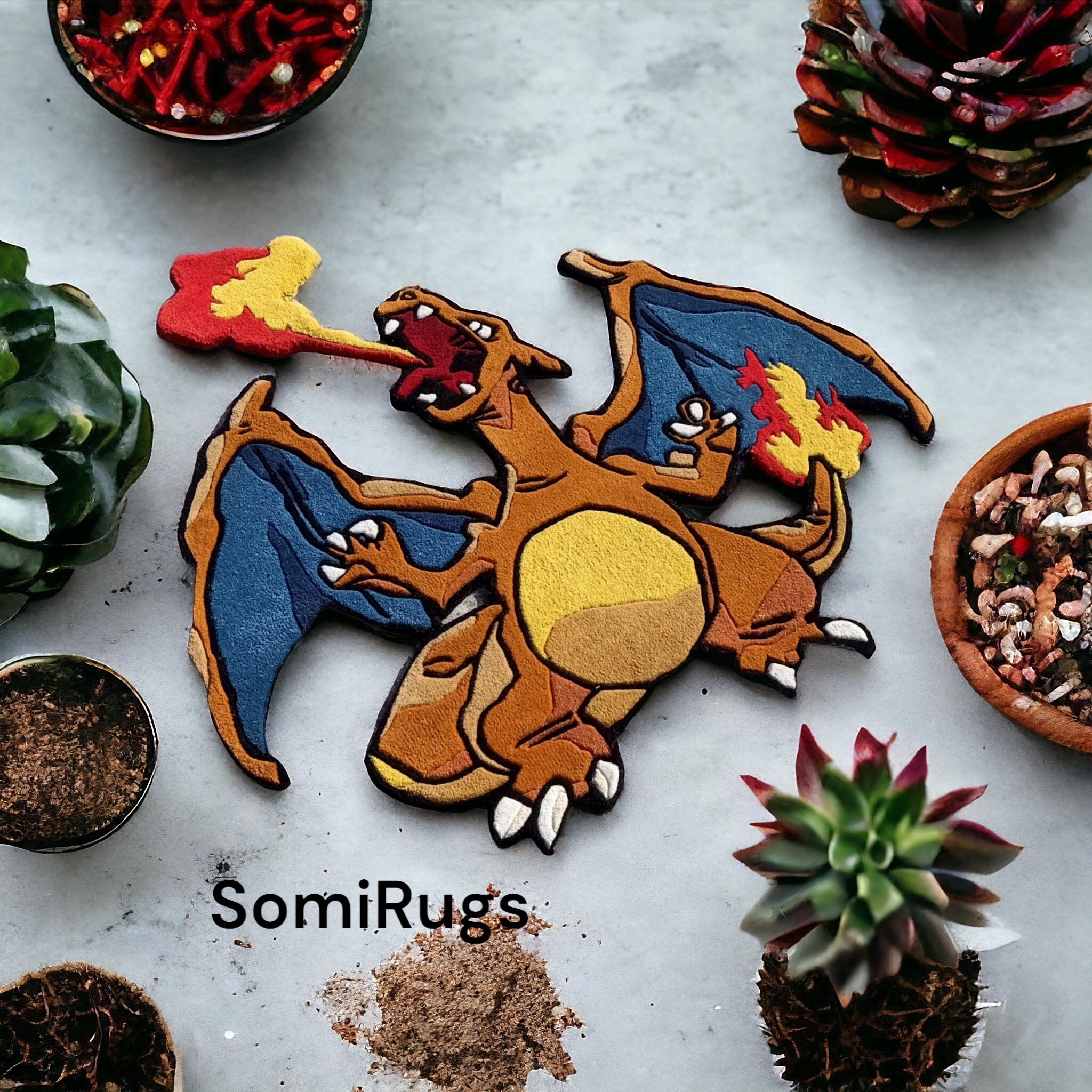 charizard pokemon card rug Pokmon Rugs  Bulbasaur, & Squirtle  otakurug Pokmon' Charizard Card-Shaped Rug Release