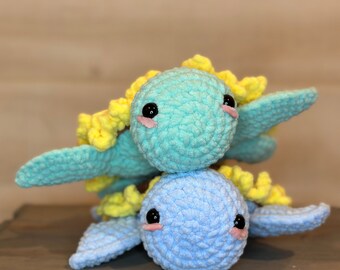 Sunflower Turtle ( green and blue amigurumi turtles)