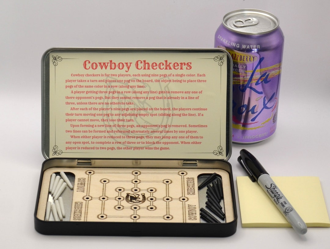 Cowboy Checkers Travel Game Etsy