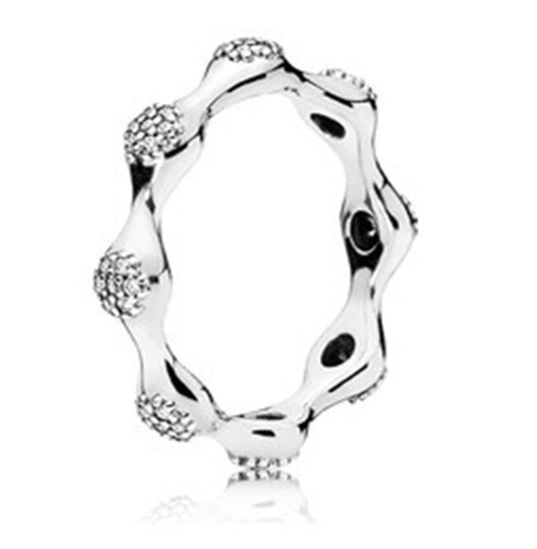 Pandora Sparkling Pavé Modern Love Pod Ring Silver With Pouch Etsy
