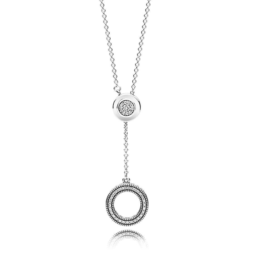 Pavé Circle Y Necklace | Luna Jewelry