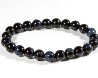 Bracciale Occhio di Tigre Occhio di Falco (pietre da 8,5 mm)